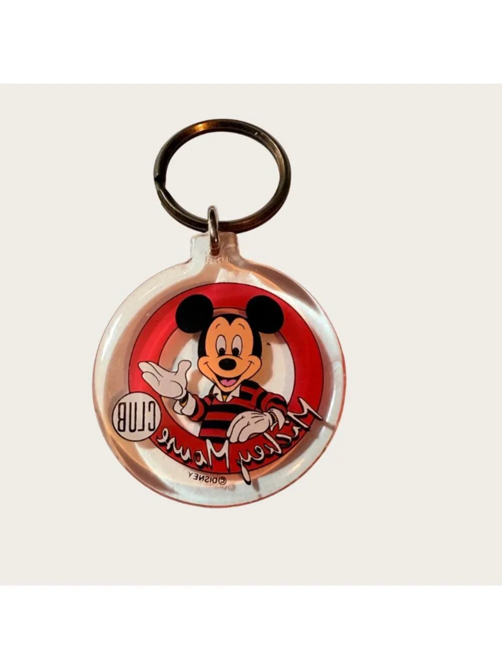 Vintage Disney Mickey Mouse Club Acrylic Keychain Keyring